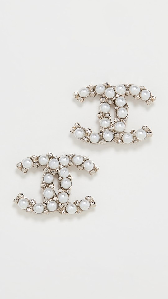 Shopbop Archive Chanel Pearl Stud Earrings | SHOPBOP | Shopbop