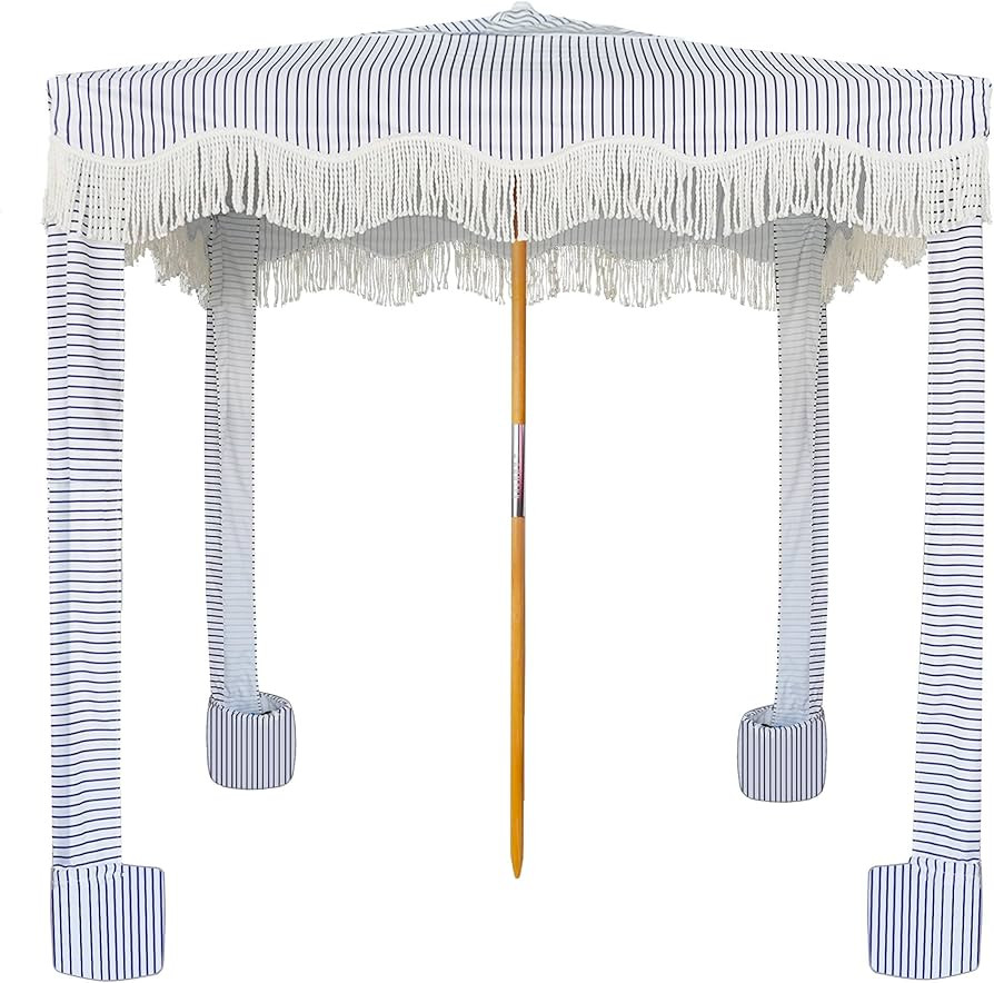 AMMSUN Beach Cabana with Fringe, 6'×6' Boho Beach Canopy with Tassels, Easy Set up & Premium Woo... | Amazon (US)