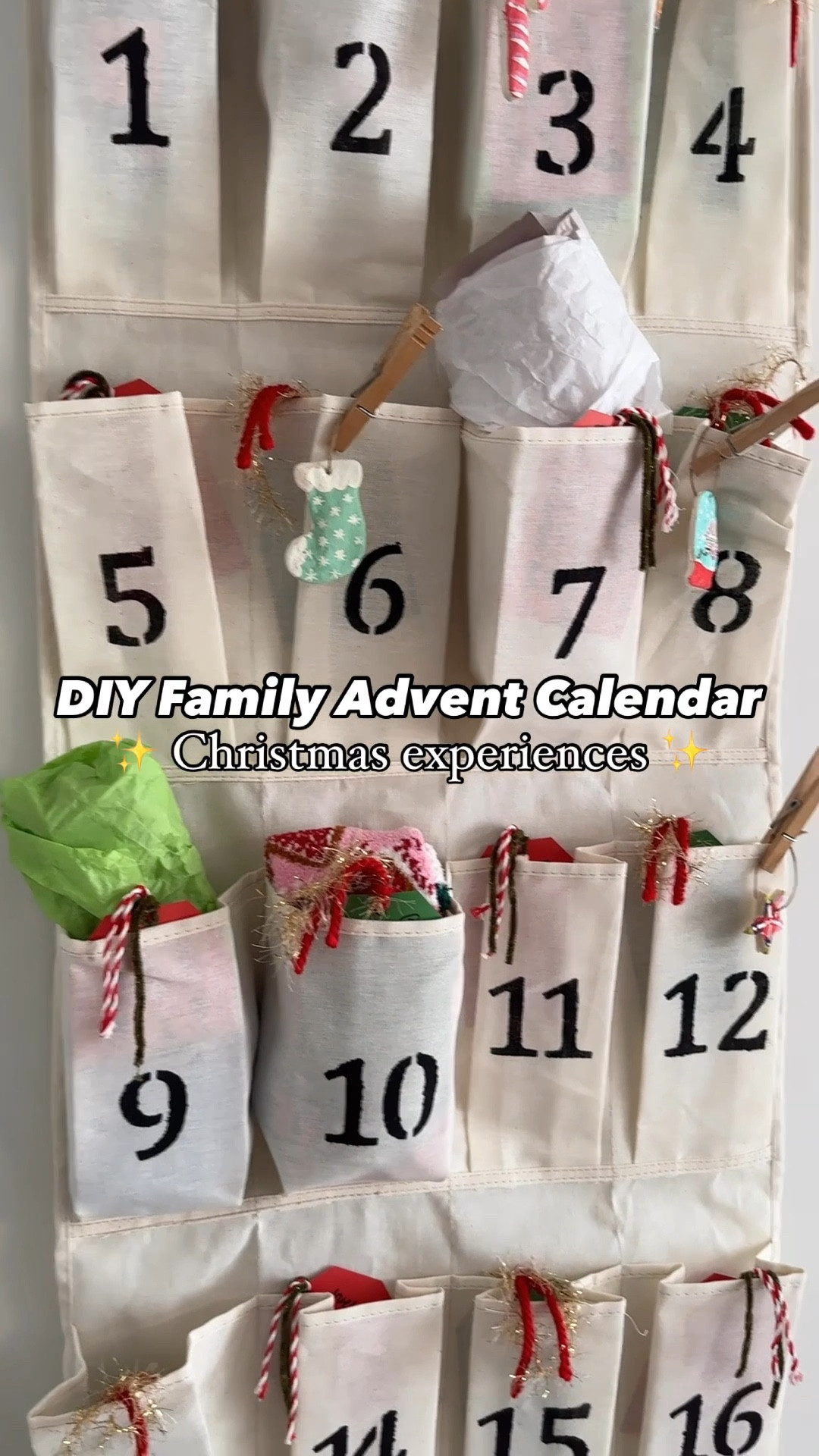 DIY family advent calendar with Christmas activities, Christmas projects and Christmas experiences. Over the door organizer family advent calendar. DIY advent calendar. Big pocket advent calendar organizer. Christmas advent calendar 

#LTKmomlife #LTKGiftGuide #LTKHoliday