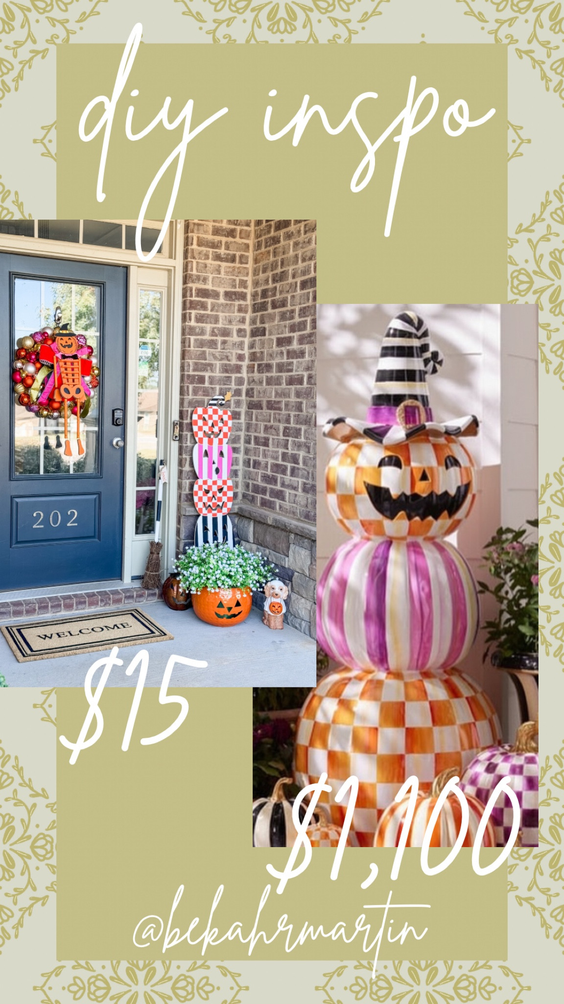 DIY Fall Decor Inspo from Mackenzie Childs! I love her style + design, but it isn’t  in our budget to spend thousands on decor, so we made our own using this $15 sign! We had the paint on hand + foam brushes! I love how this pumpkin turned out!! ✨

#LTKSeasonal #LTKHome #LTKFallSale