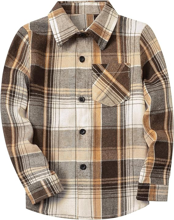 SANGTREE Mens & Boys Plaid Shirt Long Sleeve Button Down Flannel Shirts, US 3 Months - Adult 9XL | Amazon (US)