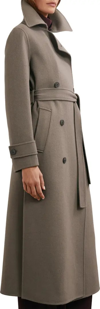 Luna Double Breasted Tie Waist Wool Blend Coat | Nordstrom