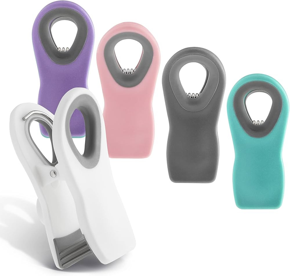 COOK WITH COLOR Multicolor Bag Clips with Magnet - Airtight Seal Grip for Bread, Snack and Food B... | Amazon (US)