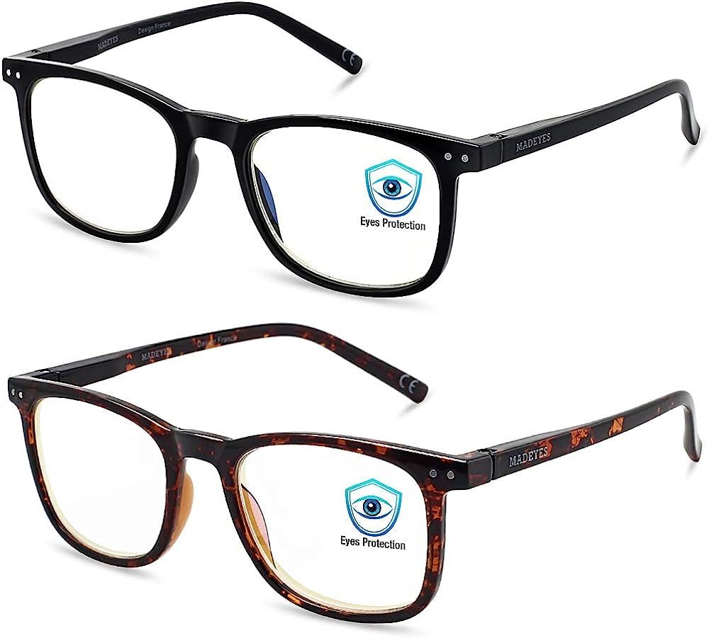 Blue Light Blocking Glasses, 2Pack Cut UV400 Computer Reading Glasses for Anti Eyestrain | Amazon (US)