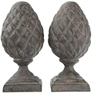 Creative Co-op EC0302 Resin Pinecone Finial Bookends, Black | Amazon (US)