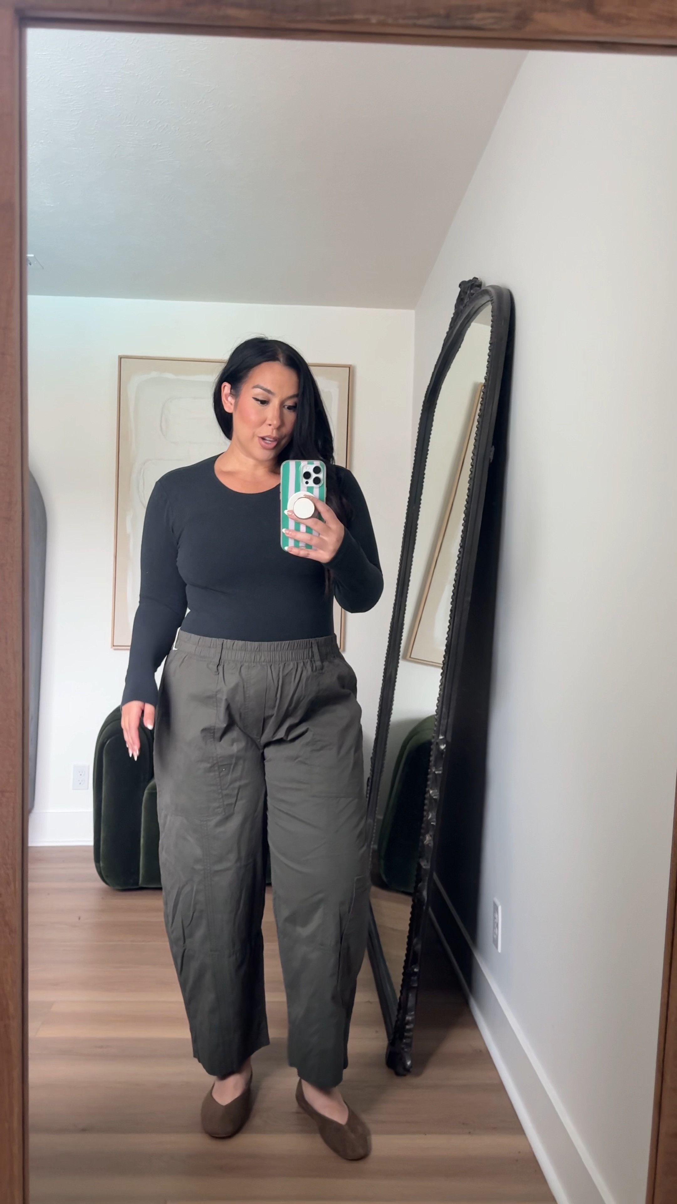 Soft belly friendly cargo pants, has an elastic waistband which we love! Also love the barrel look! Wearing an XL! walmart finds, walmart favorites, fall style, fall outfits, barrel pants, curvy, midsize 

 #LTKSeasonal #LTKMidsize
