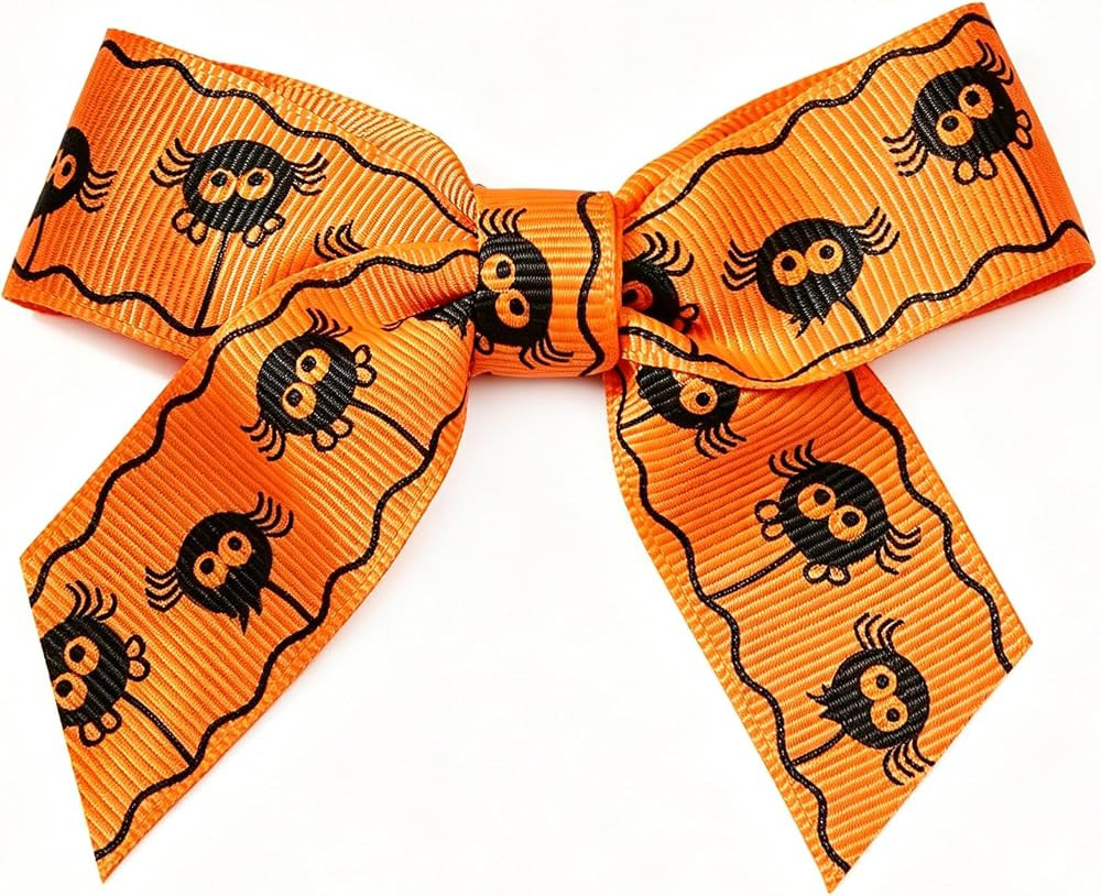 Halloween Bow Hair Clips Witch Bat Printed Fabric Bow Barrettes Women Decorative Top Hair Clips H... | Amazon (US)