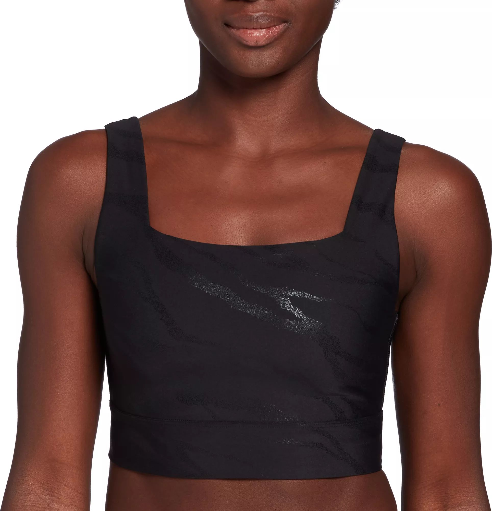 CALIA Women's Energize Shine Square Neck Long Line Bra, Small, Black | Dick's Sporting Goods