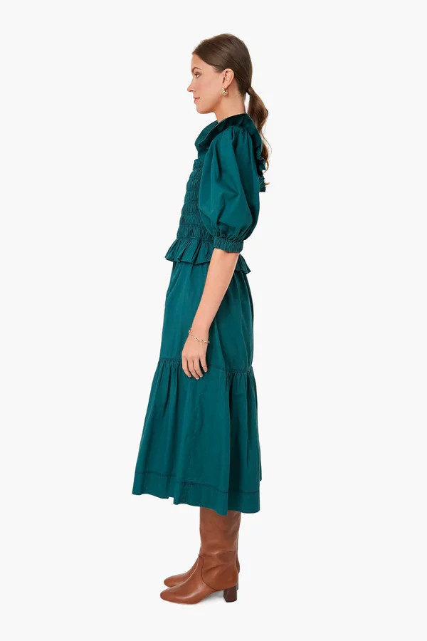 Forest Sybil Solid Cotton Puff Sleeve Smocked Dress | Tuckernuck (US)