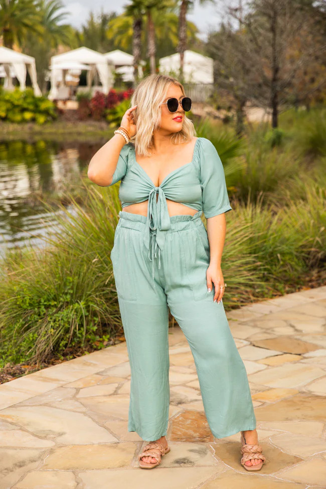 Nonstop Flight Sage Crop Pants FINAL SALE | Pink Lily