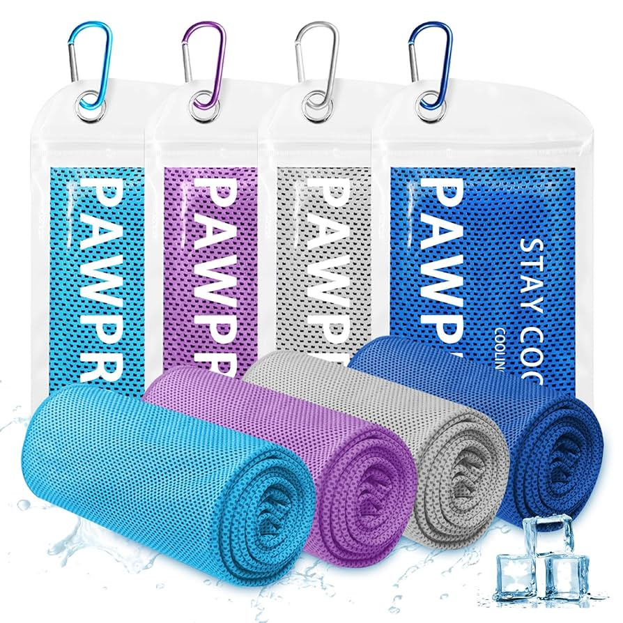 4 Packs Cooling Towels(40"x12"), Soft Breathable Cooling Towels for Neck and Face with Waterproof... | Amazon (US)