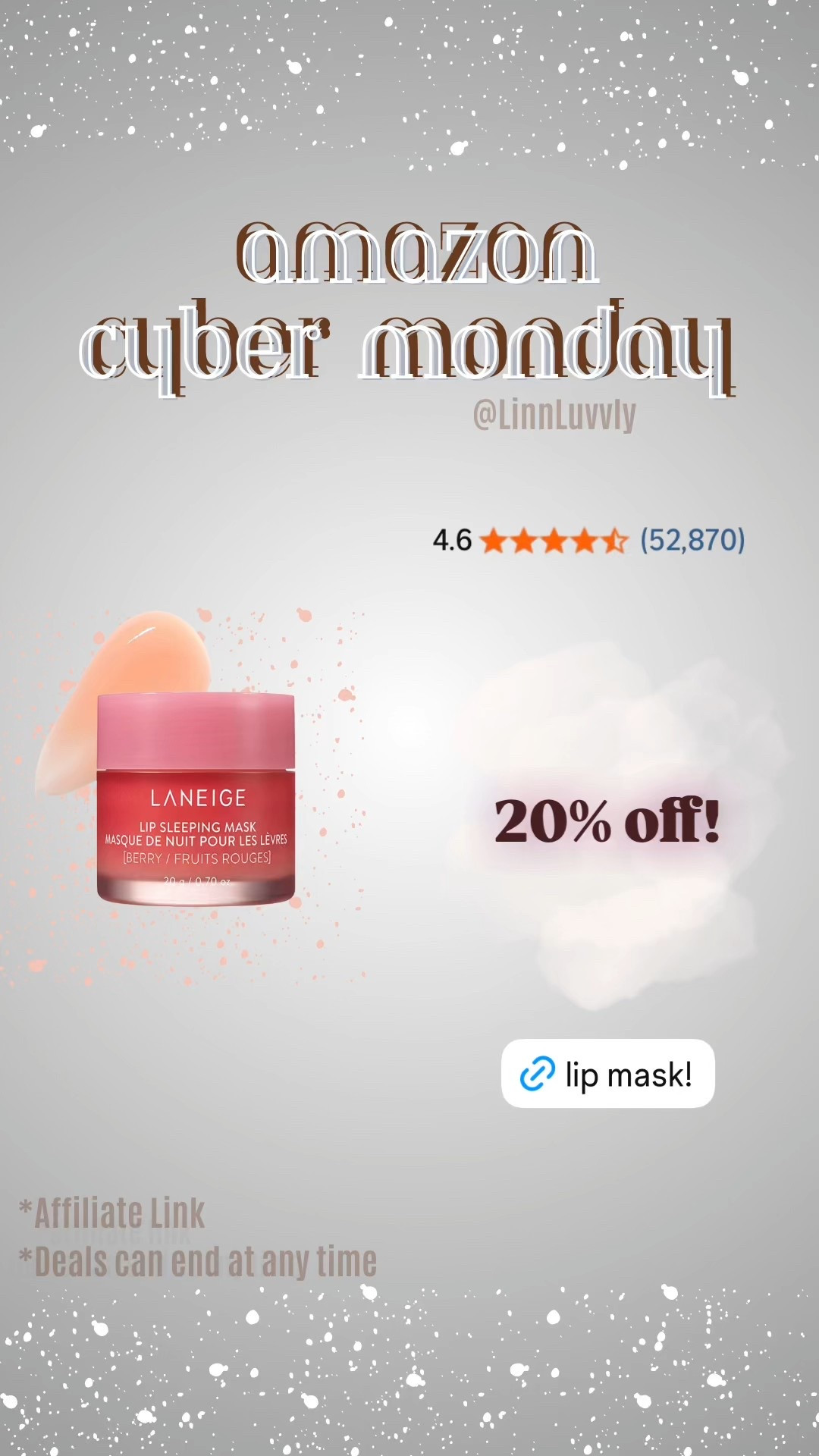 LANEIGE Lip Sleeping Mask

Cyber Monday Sale✨

#LTKSaleAlert #LTKBeauty #LTKCyberWeek