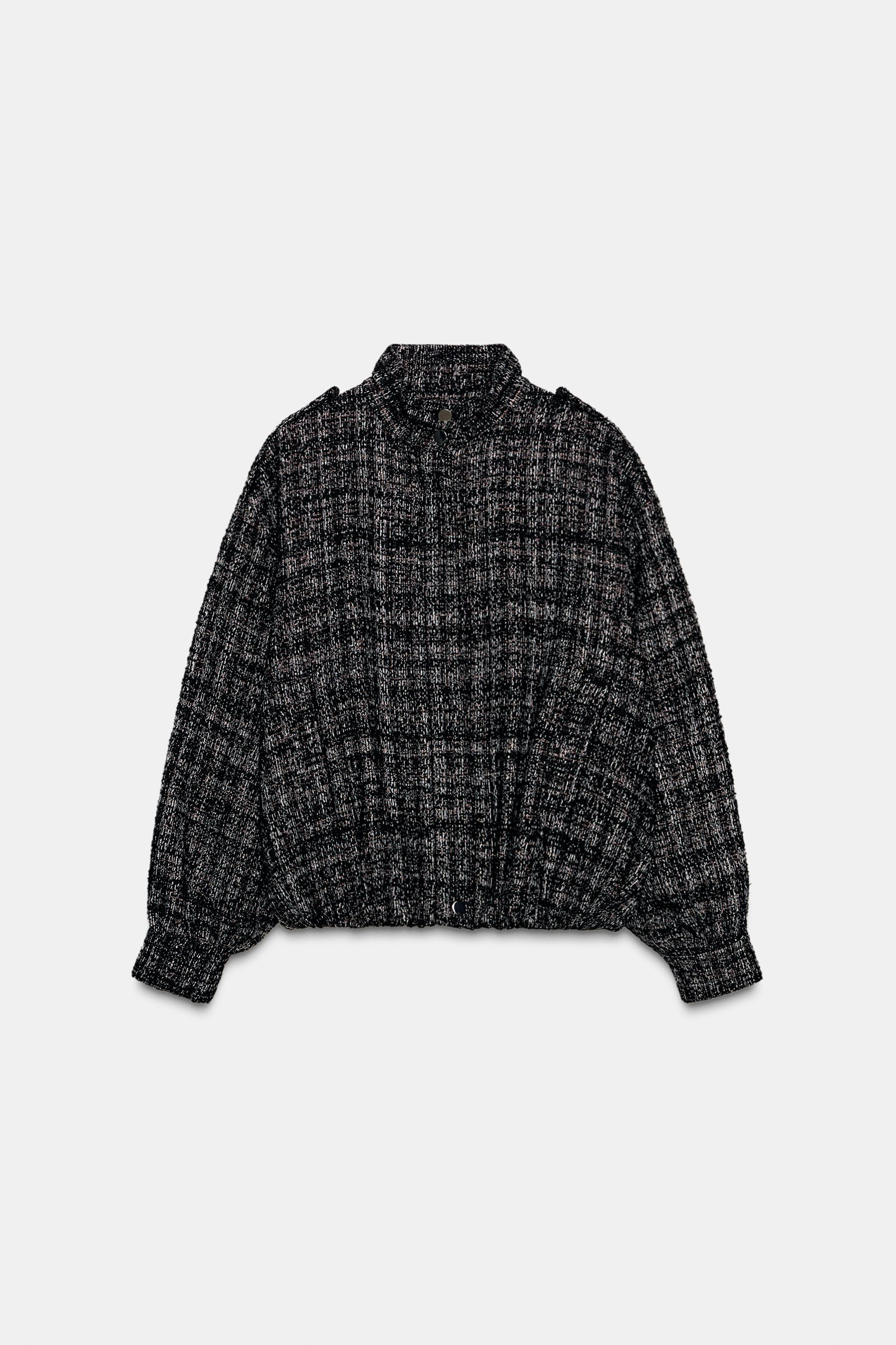 METALLIC THREAD TEXTURED BOMBER JACKET | Zara US