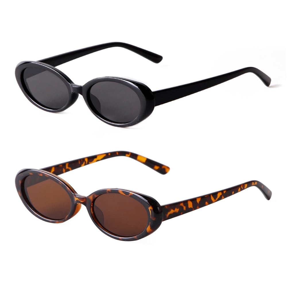 90s Sunglasses for Women Men Retro Small Oval Sunglasses | Amazon (US)