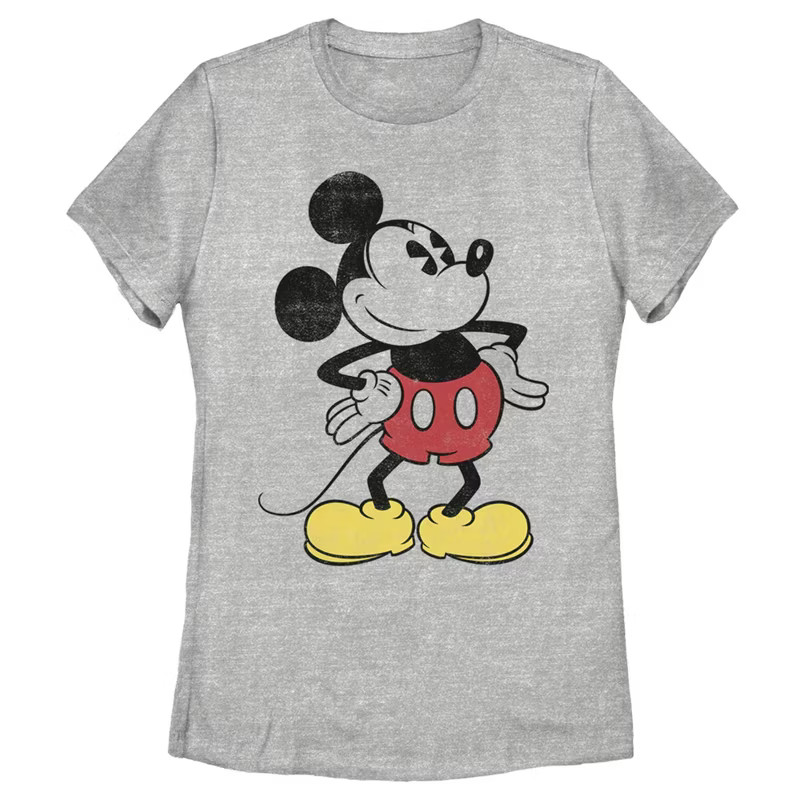 Women's Mickey & Friends Classic Mickey Distressed T-Shirt | Target