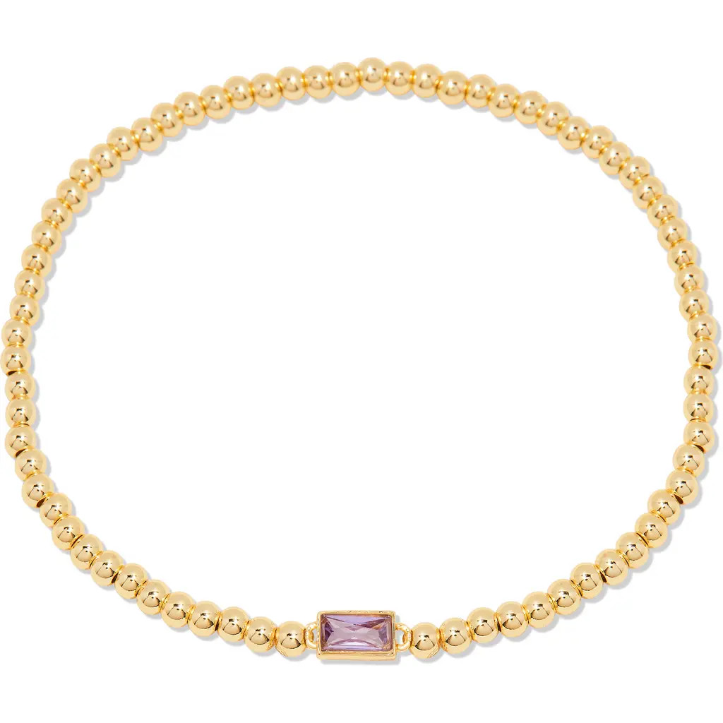 Brook and York Kylie Birthstone Beaded Stretch Bracelet in Gold - June at Nordstrom | Nordstrom