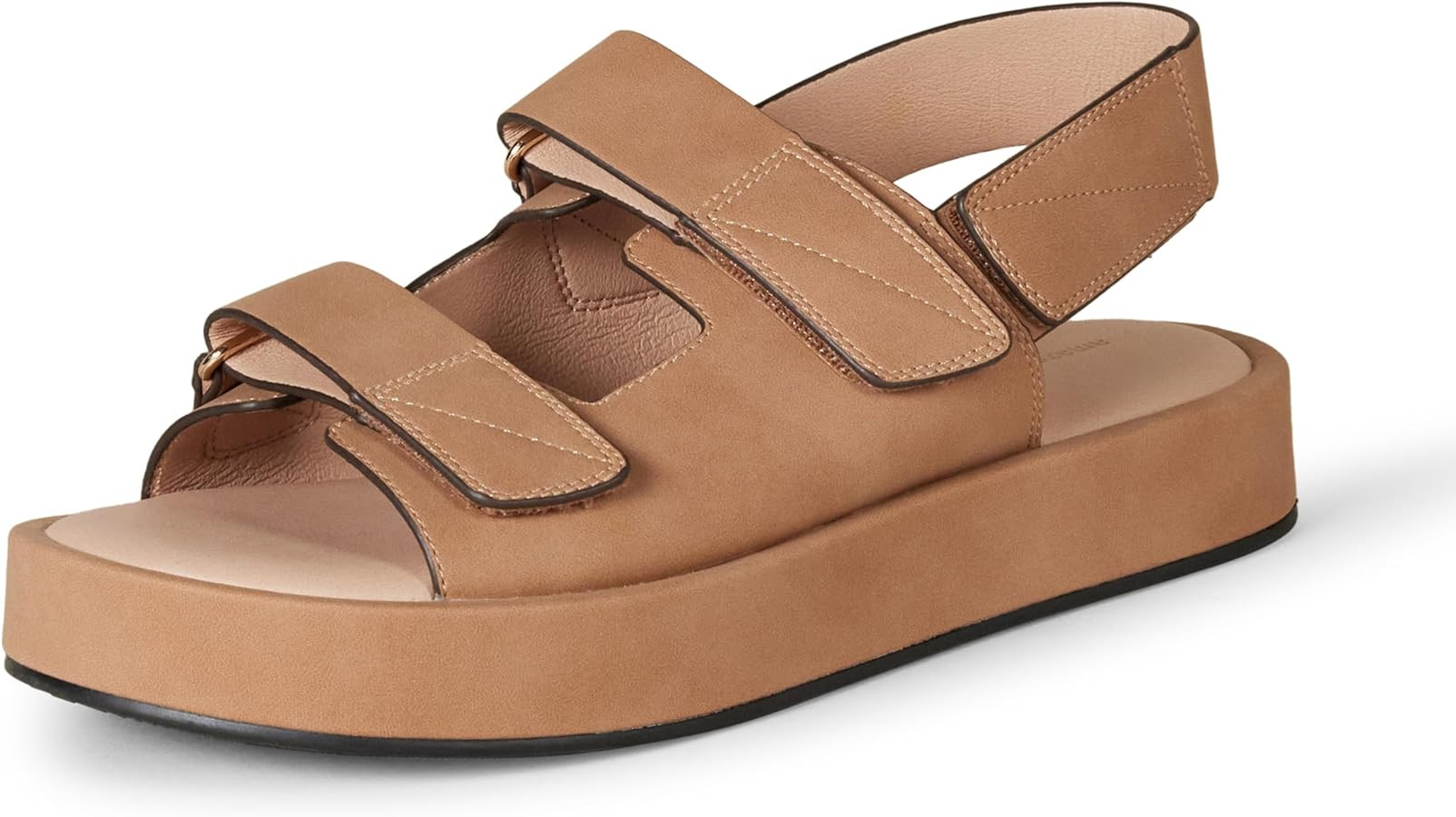 Amazon Essentials Women's Adjustable Triple Strap Flat Platform Sandals | Amazon (US)