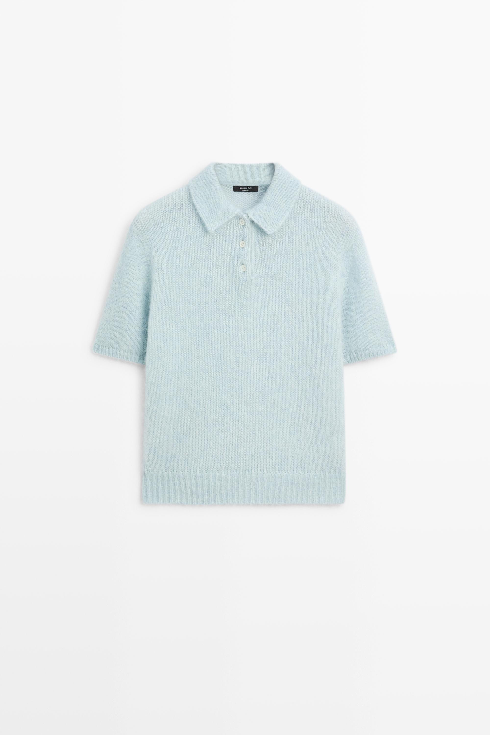 Alpaca blend knit polo sweater | Massimo Dutti UK