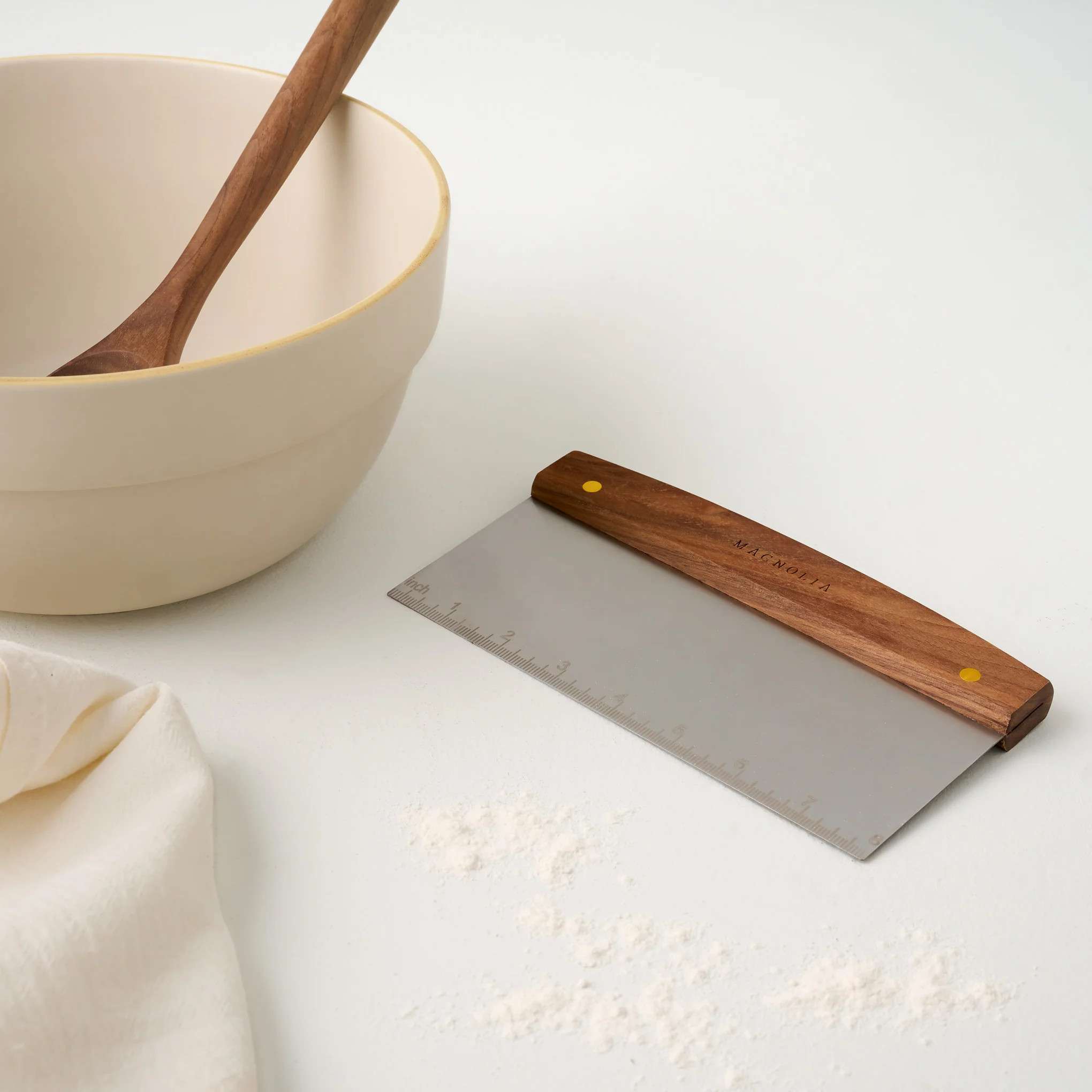 Gristmill Collection Bench Scraper with Walnut Handle (Large) | Magnolia