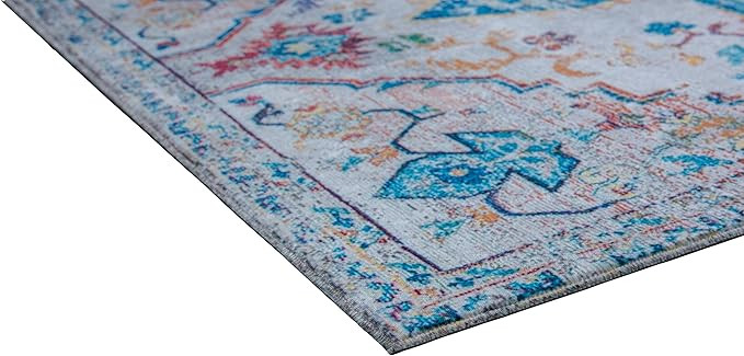 Mylife Rugs Traditional Vintage Non Slip Machine Washable Medallion Distressed Printed Area Rug, ... | Amazon (US)