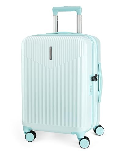 BAGSMART Carry On Luggage 22x14x9 Airline Approved with Spinner Wheels,100% PC Hardside Expandable Luggage with TSA Lock for Trips, 20 Inch Rolling Suitcases for Men Women,Green | Amazon (US)
