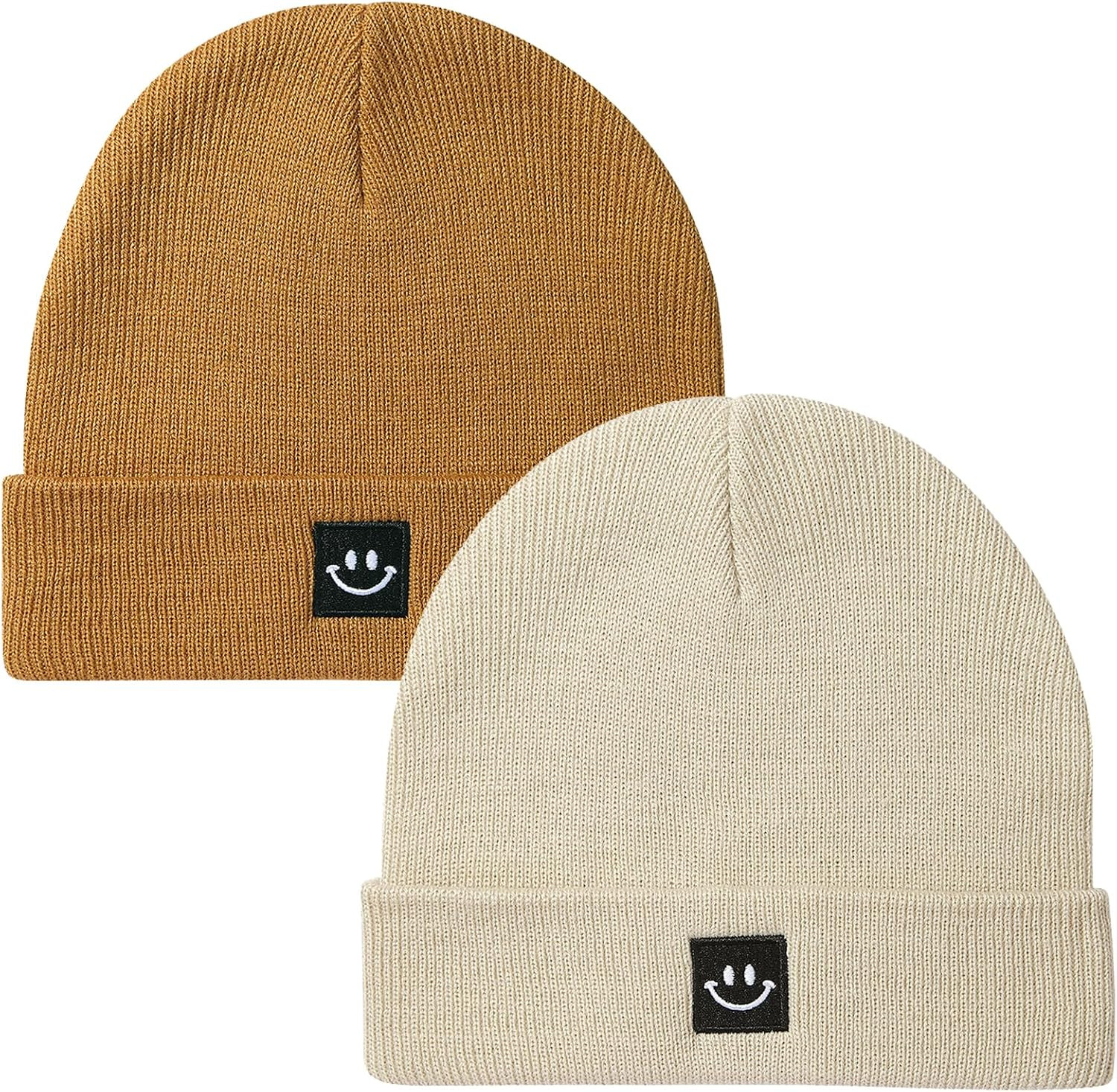 2Pack Baby Beanie Knit Toddler Hat for Girls Boys 0-8 Years | Amazon (US)