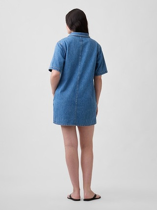 Relaxed Mini Denim Shirtdress | Gap Factory