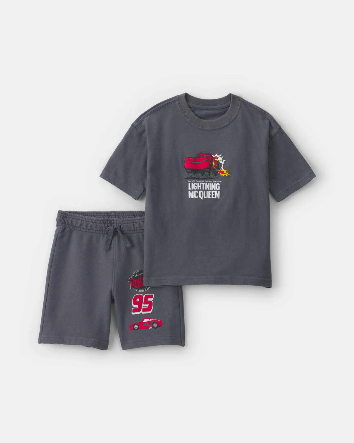 Toddler Boy 2-Piece \u00a9Disney/Pixar Cars Short-Sleeve Top & Short Set - Grey | Carter's Inc