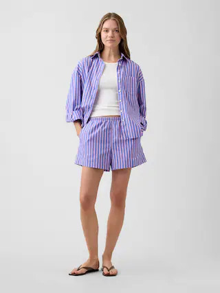 Relaxed Pull-On Poplin Shorts | Gap Factory