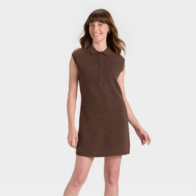 Women's Mini Sweater Dress - Universal Thread™ Brown S | Target