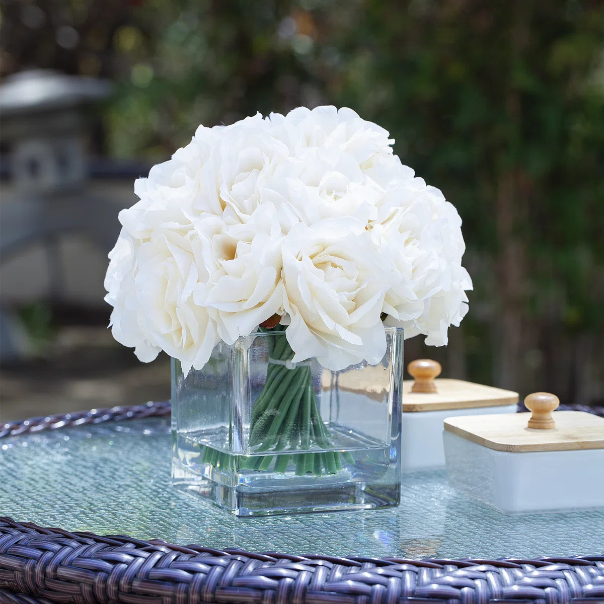 Fabric Rose Arrangement in Vase | Wayfair North America