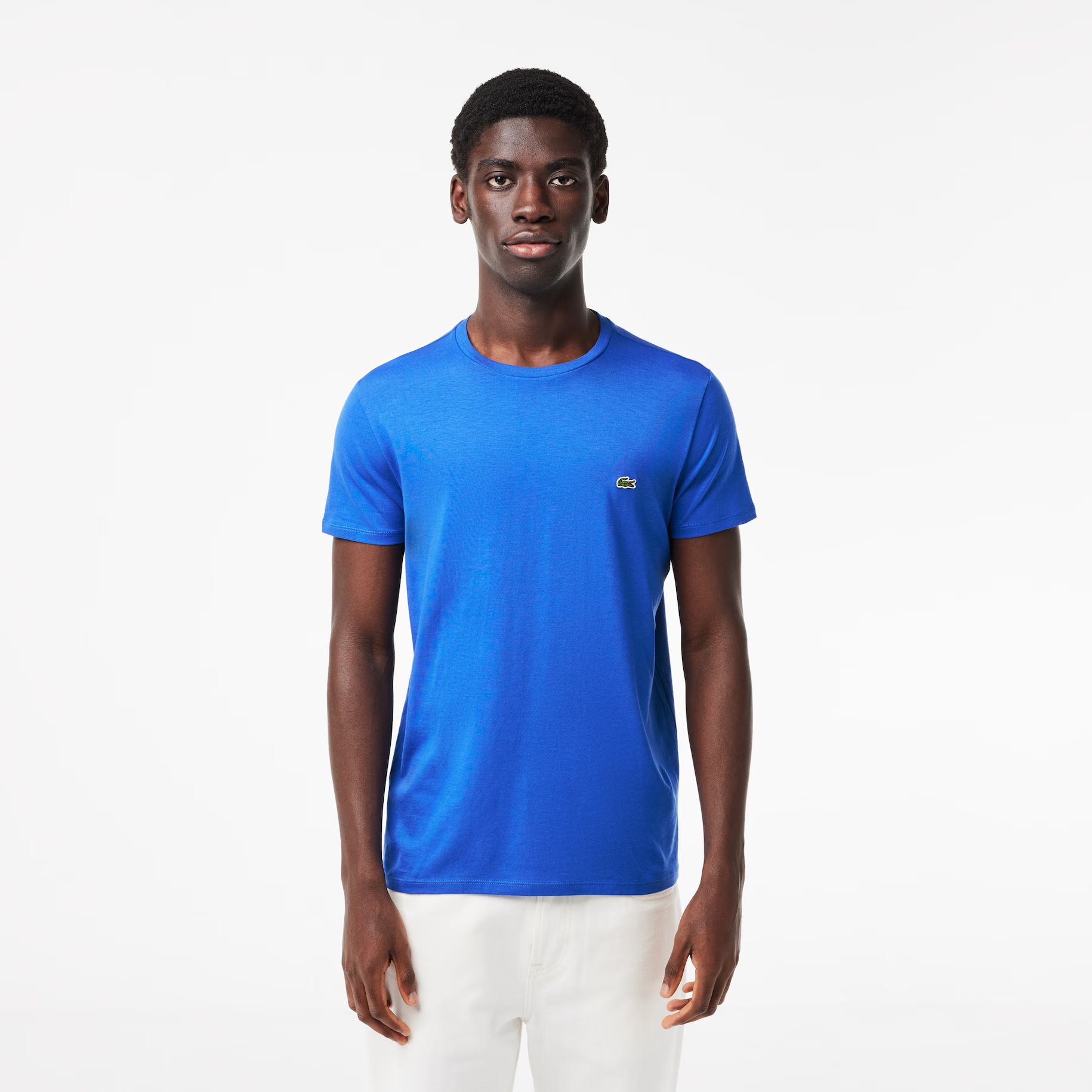 Monochrome Cotton Pima Jersey Crew Neck T-shirt | Lacoste (US)