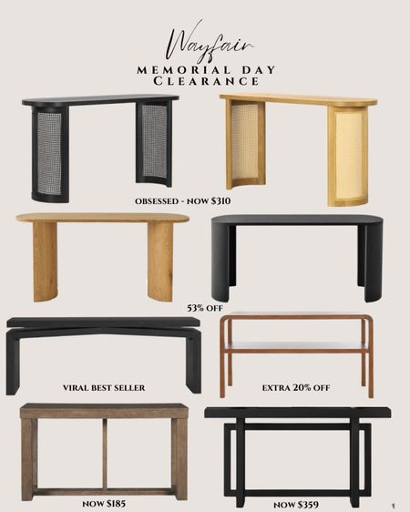 Wayfair’s Memorial Day sale is here. Deals up to 70% off so many pieces! Plus free and fast shipping 🙌🏼 shop the sale until 5/28. #wayfairpartner #Wayfair #liketkit #ltkhome

Modern furniture. Console tables. Black console table wooden. Modern console table. 

#LTKSaleAlert #LTKHome