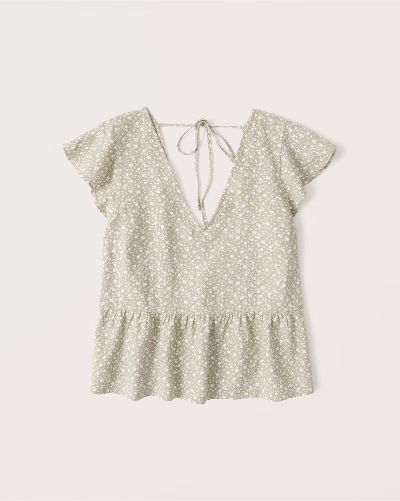 Flutter Sleeve Trapeze Top | Abercrombie & Fitch (US)