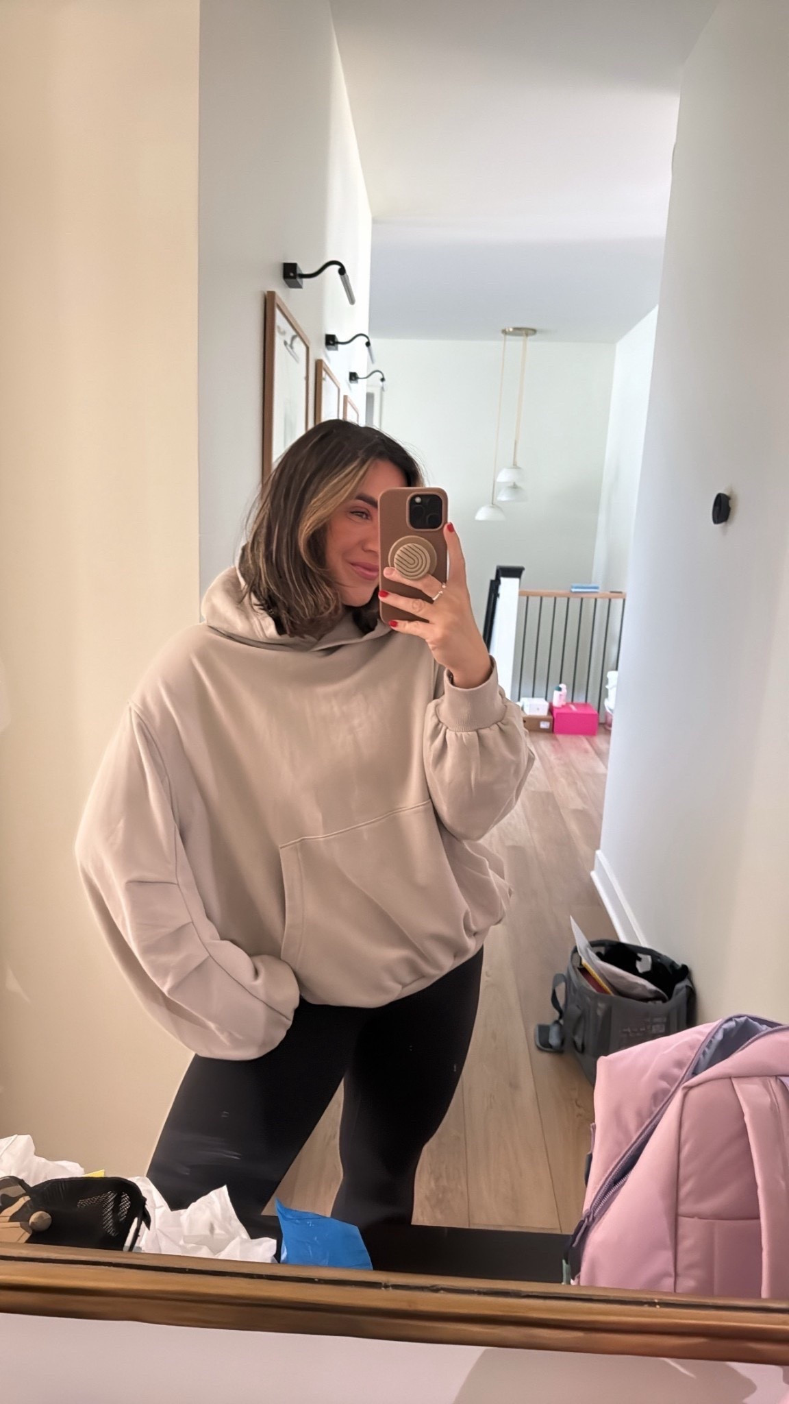 Been living in leggings and a big hoodie for winter this one is so cozy and has a fun barrel sleeve I love! 40% off today! 