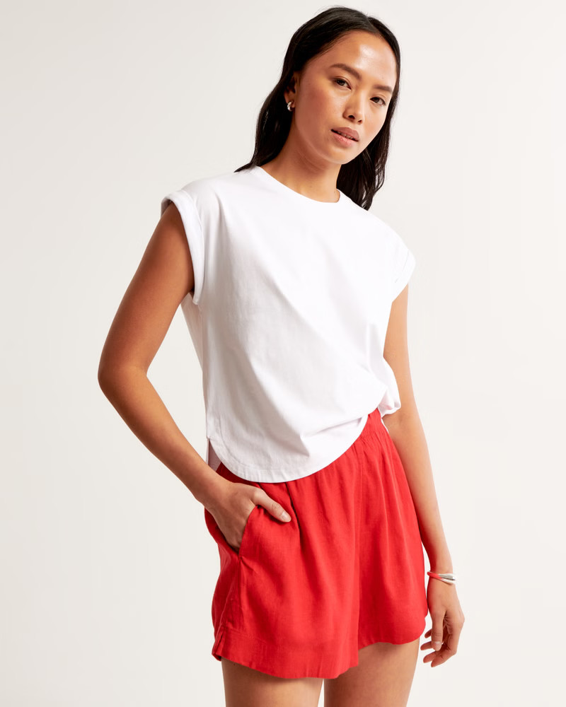 Linen-Blend Pull-On Short | Abercrombie & Fitch (US)