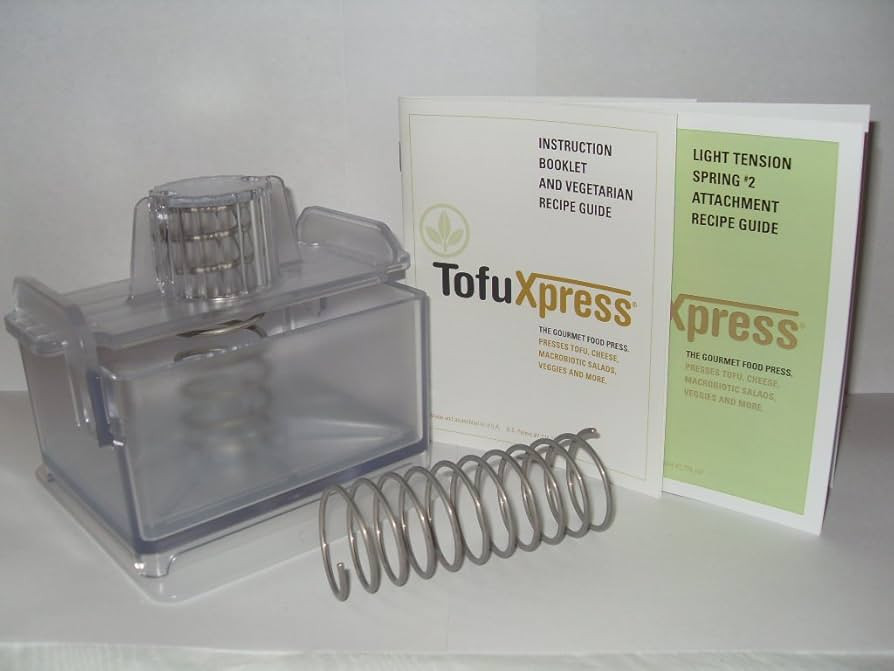 Gourmet Tofu Press/Food Press - Clear - w/Light Tension Attach. TofuXpress removes moisture from ... | Amazon (US)