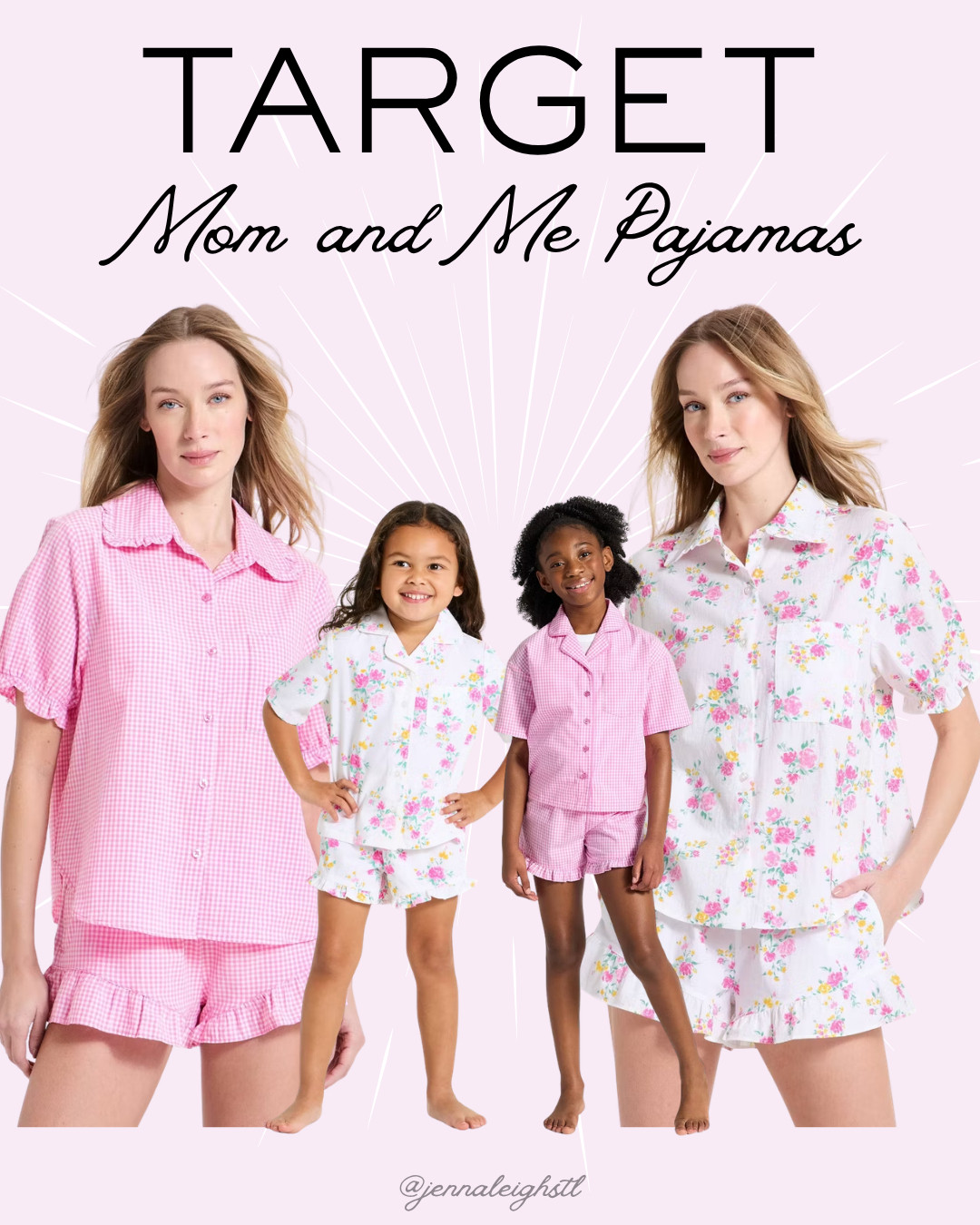 Target find. The mommy and me ruffle short sleeve pajama sets from Auden and Cat and Jack are the sweetest matching set for moms and their girls. 

 #LTKmomlife #LTKMidsize #LTKKids