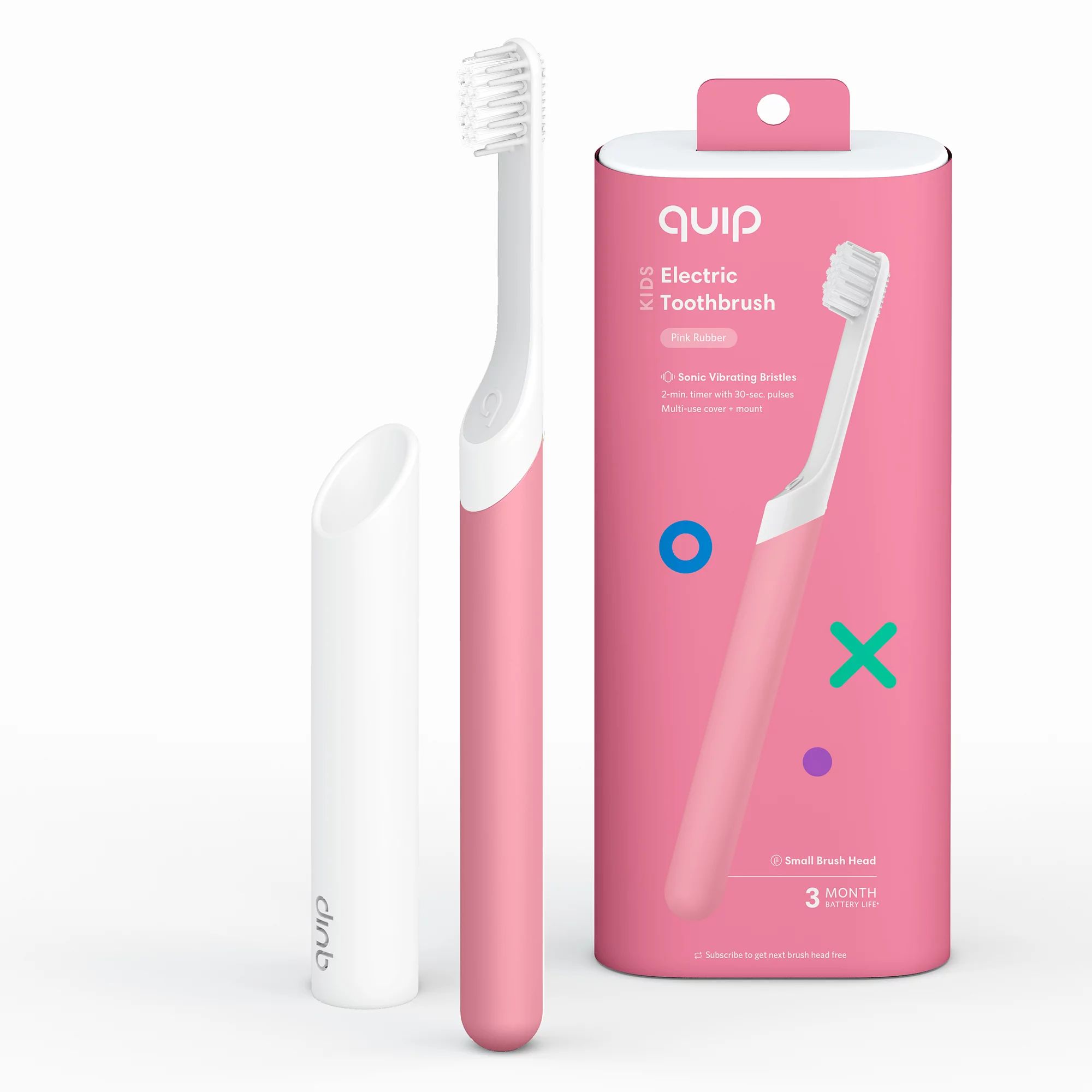 quip Kids Electric Toothbrush, Built-In Timer + Travel Case, Pink Rubber - Walmart.com | Walmart (US)