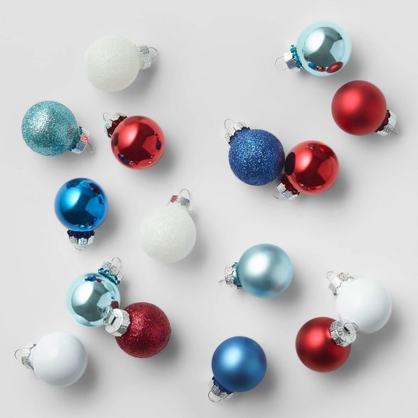 16ct 25mm Glass Ball Christmas Ornament Set - Wondershop™ | Target