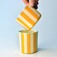 Porcelain Orange Striped Design Cup Handmade Coffee Tea Lover Mug Artisan Drinkware Handcrafted Unique Gift Idea For Any Occasion | Etsy (US)