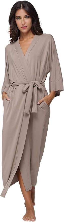 Women's Soft Robes Long Bath Robes Full Length Kimonos Sleepwear Dressing Gown,Solid Color | Amazon (US)