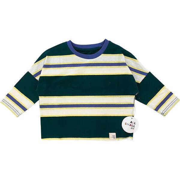 Throwback Tee - Green, Stripes | Maisonette