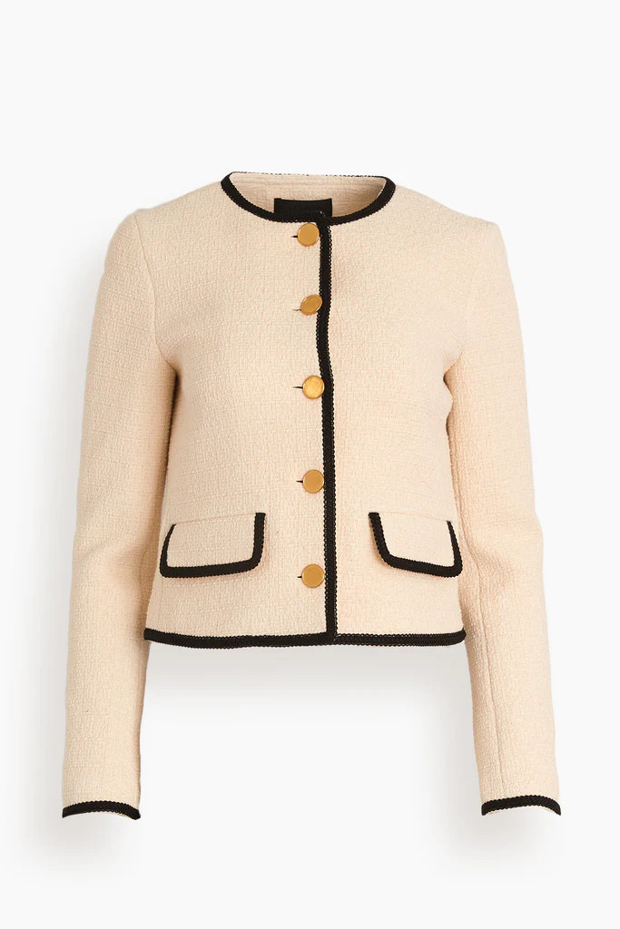 Aubrey Jacket in Black Tape Ecru | Hampden Clothing