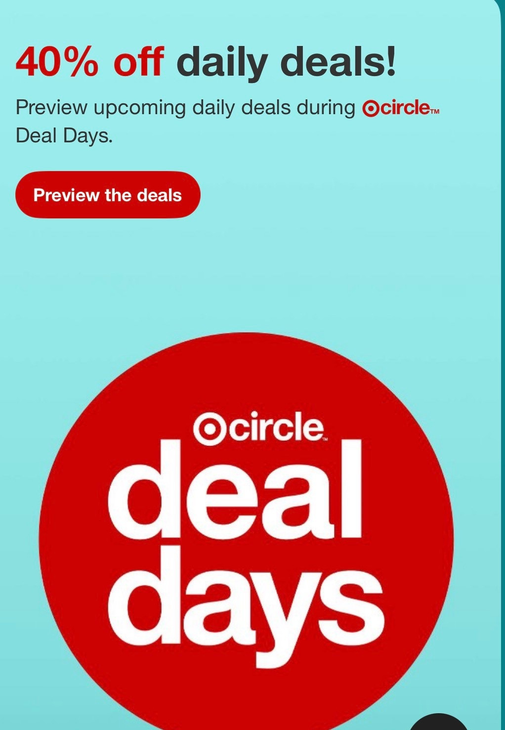 Target Circle Deal Days have begun! Up to 40% off!!  🎯🎯🎯

#LTKSaleAlert #LTKSeasonal