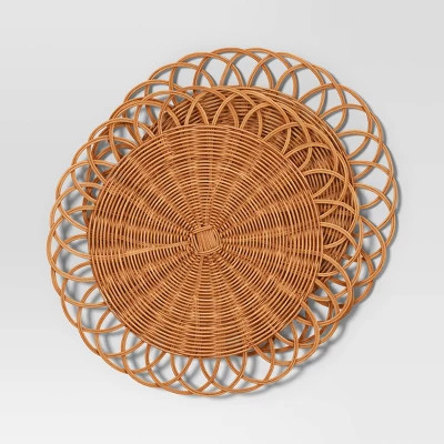 2pk.Woven Looped Rattan chargers - Threshold™ | Target