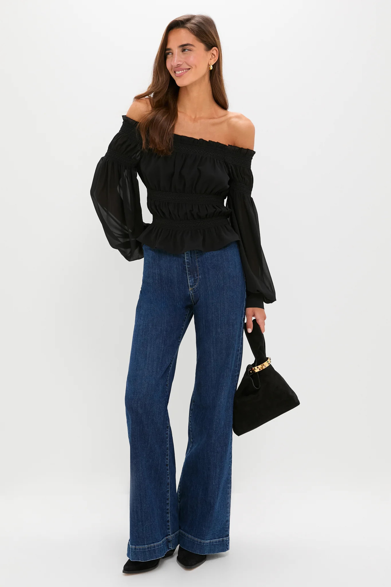 Black Georgette Adeline Top | Tuckernuck (US)