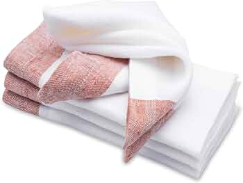 Easter Napkins, Rust Cloth Napkins Set of 4, 100% Pure Linen Napkins, White Linen Napkins, Spring... | Amazon (US)