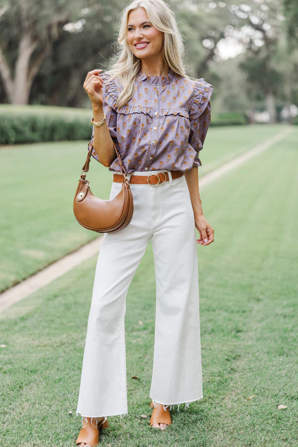 Your New Favorite Purple Medallion Blouse | The Mint Julep Boutique