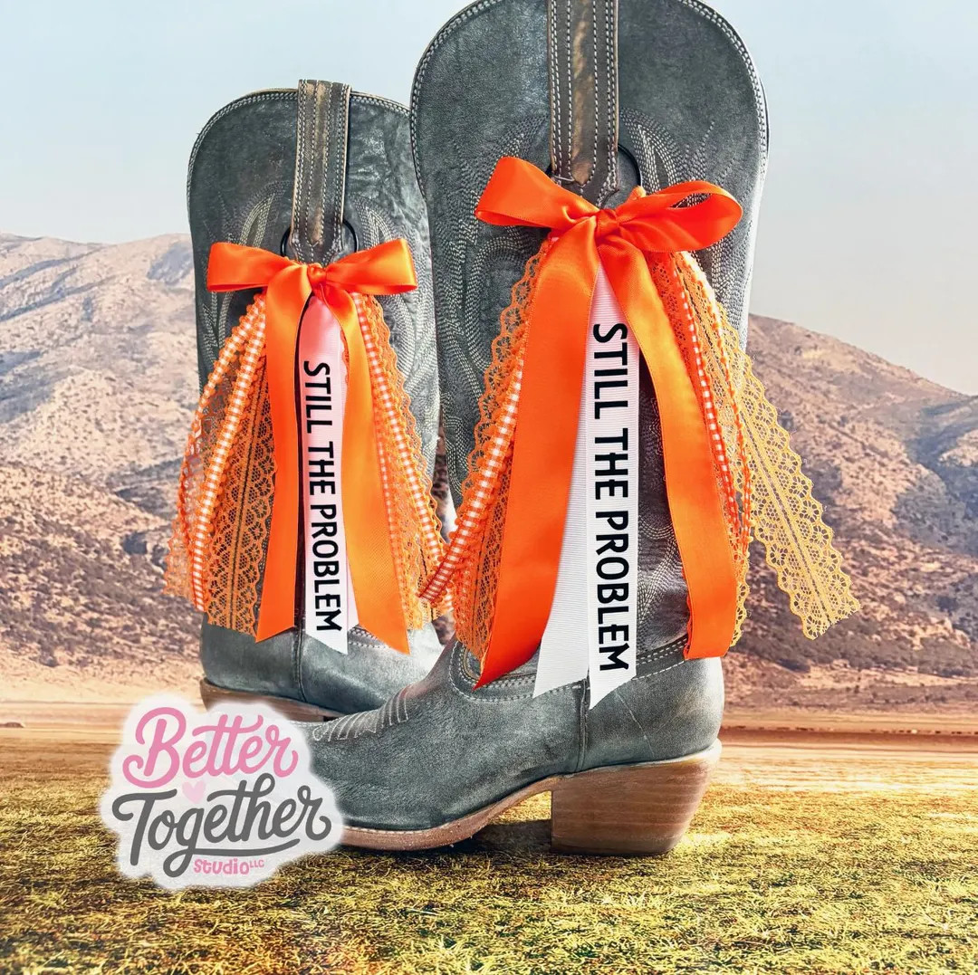TRENDING I’m Still the Problem Boot Bows | Tennessee Orange | Concert Boot Bows | Orange Boot B... | Etsy (Global)